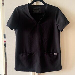 Figs Casma Three-Pocket Scrub Top – Black – Size XS